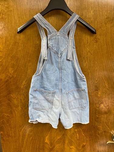 Kids "Old Navy" blue denim short overalls. Size L (10–12). P.O. - Picture 2 of 2