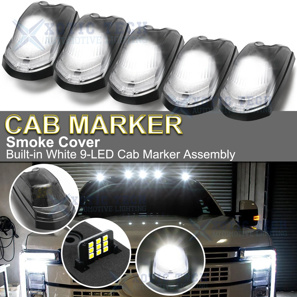 Luz de techo LED blanca lente ahumada 5x para Ford F250 F350 SD Super Duty 2017+ Foto 3 de 4