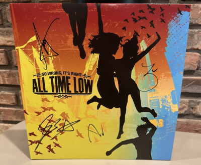 ALL TIME LOW So Wrong, It's Right LP Autographed Vinyl Signed On Sleeve GOLD