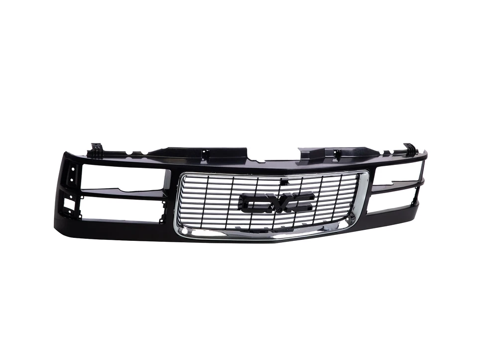 Black Grille w/Chrome Trim For 1994-2000 GMC C/K Pickup Sierra Suburban Yukon Foto 4 de 4