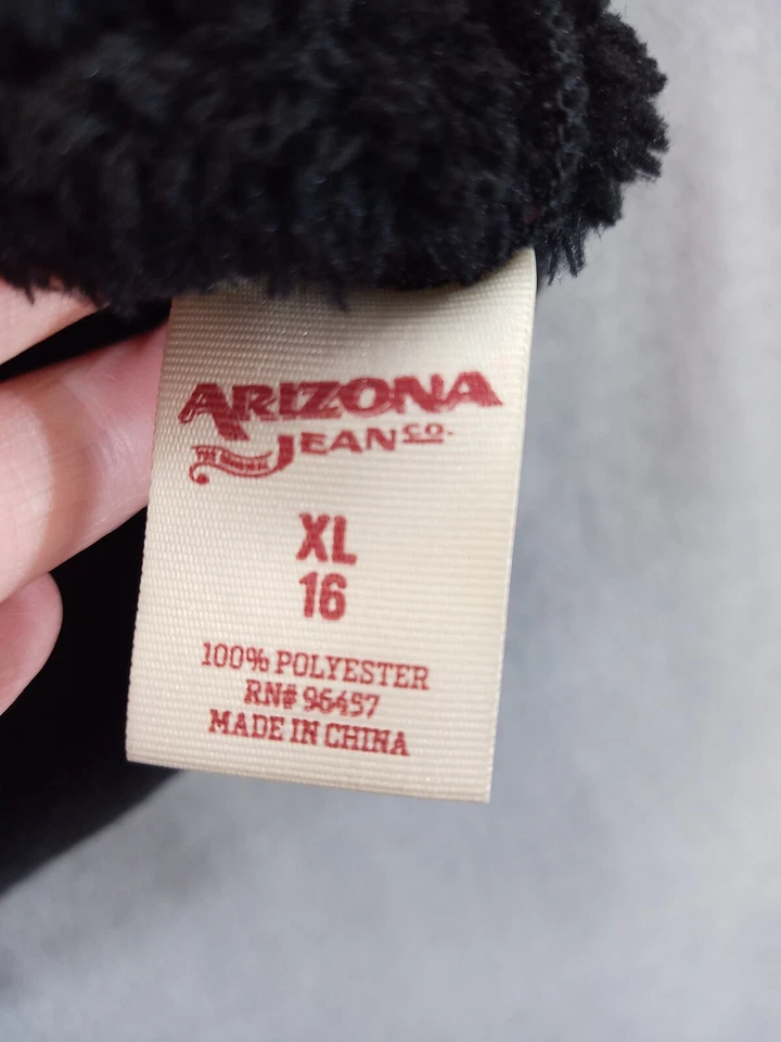 Arizona Chaqueta Niña XL 16 Negro Polar Manga Larga Sudadera con Capucha Cremallera Completa Lentejuelas Juvenil Foto 4 de 4