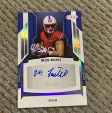 2024 Sage Football Silver Foil Auto MASON FAIRCHILD KANSAS JAYHAWKS NO SAINTS
