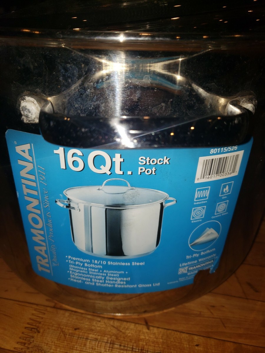 Tramontina 16 Quart professional Stainless Steel Stock Pot | eBay