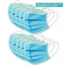 50 PCS Face Mask Disposable 3-Ply Earloop Mouth face Cover Ship IN 24Hours