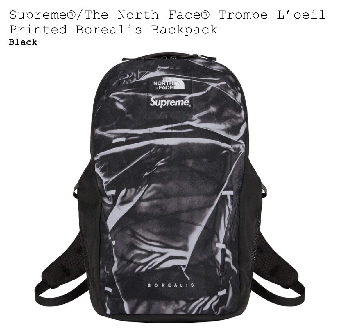 Supreme® x The North Face® Trompe L’oeil Printed Borealis Backpack Black -  SS23