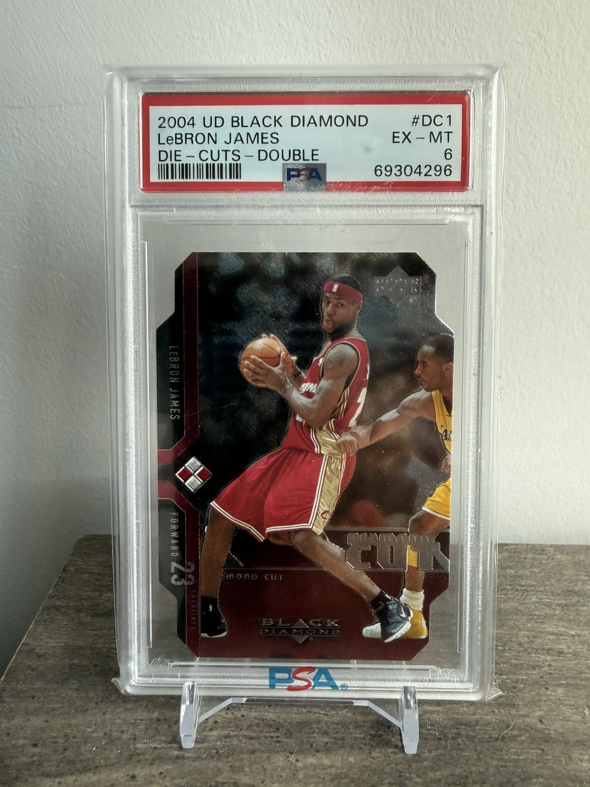 2004 Upper Deck Black Diamond - LeBron James #DC1 Die Cuts Double PSA 6 Kobe