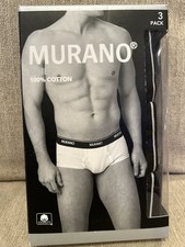 NWT Murano L 36-38 Black White Grey Low Rise Cotton Briefs 3 Pack