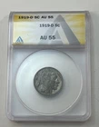 1919D Buffalo Nickel AU 55 ANACS Scarce Date Beautiful Coin