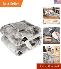 Electric Heated Blanket Throw 50''x60''Size Faux Fur Heating Blanket 10 Heating