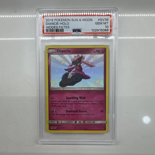 Pokemon PSA 10 GEM MT Diancie SV36/SV94 Hidden Fates Holofoil 2019 S#9833