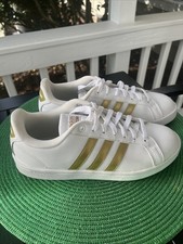 Adidas Ortholite Float Women Size 8 White Gold Shoes