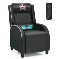 Pink Leather Gaming Recliner with Massage