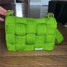 Shoulder Bag Women's Handmade Crochet with Woven Texture