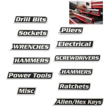 Magnetic Tool Box Labels 12 PCS Toolbox Labels Magnetic General Organizer Pro