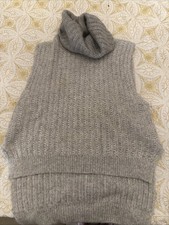 Phillip Lim Sleeveless Wool Mohair Grey Slouchy Neck Jumper Size L