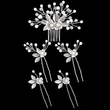 5 pieces of pearl rhinestone women's headband wedding hair accessories for