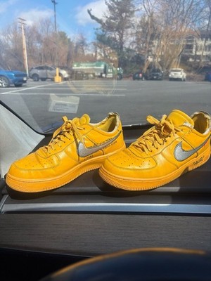 Nike x Off-White Air Force 1 Low 'University Gold' Lemonade DD1876-700 Size 10
