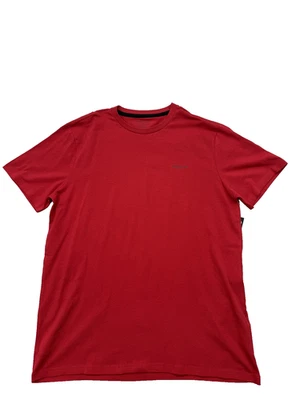 T-shirt rouge à col ras du cou à grandes manches courtes pour hommes... - Photo 1/4