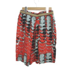 Marni Skirt 40 Red Blue Geometric Rayon Knee-Length Vintage B Grade