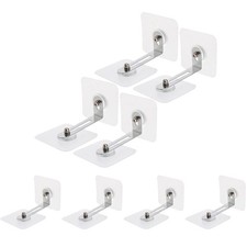 8Pcs Reusable Furniture Anti Tip Anchors Silver Stainless Steel Adhesive Kit
