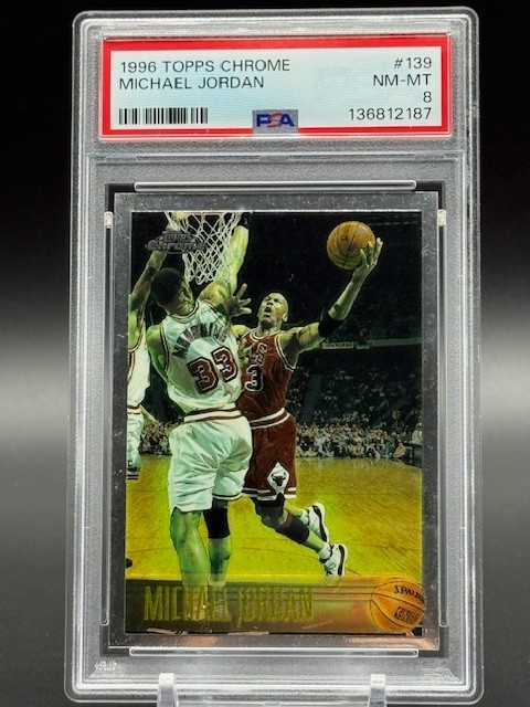 MICHAEL JORDAN 1996 Topps CHROME #139 NM-MT PSA 8