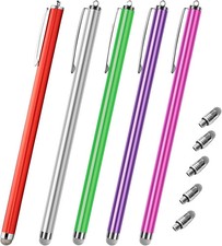 Extra Long Stylus Pens for Touch Screens 5 Pack Fiber Mesh Tips Compatible for