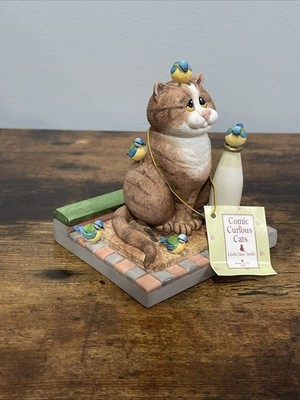 2006 Enesco LINDA JANE SMITH COMIC AND CURIOUS CATS GOLD TOP A7174