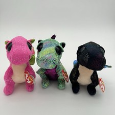 Ty Beanie Boos Dragon Lot Darla Cinder Anora 6” Plush Set NWT Collectible