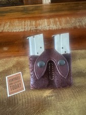 Rob Hipp Rough Out brown leather Double Magazine Carrier For Colt 45 1911