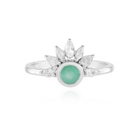 Cavill Silberring Kolumbianischer Smaragd 0,37Ct Platiniert Damen- Echtschmuck