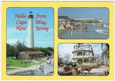 Postcard Hello From Cape May New Jersey Lighthouse Beach