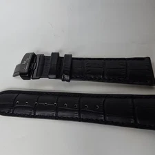 Lucien Piccard Watch Strap Band Black Leather 22mm