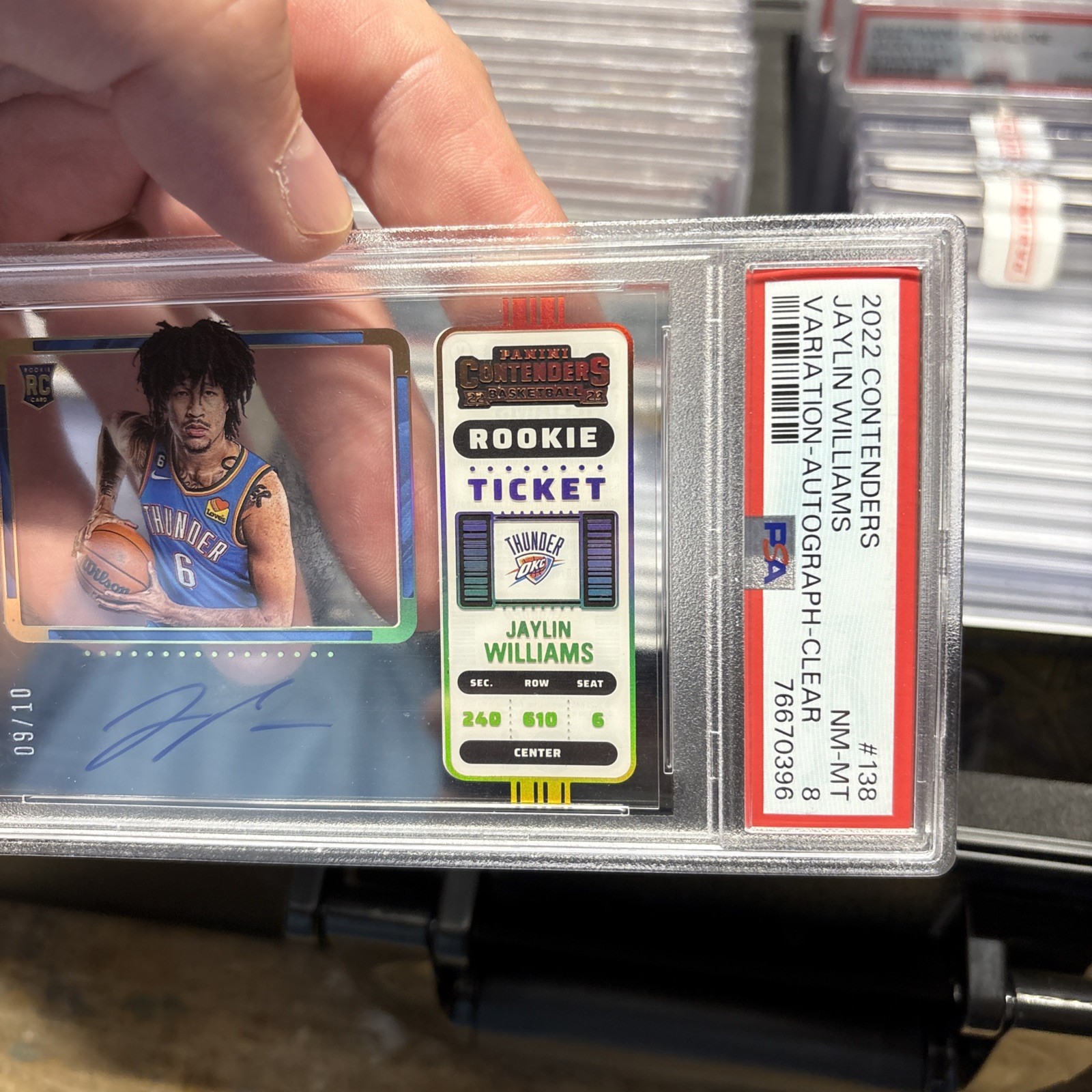 2022 Contenders JAYLIN WILLIAMS Rookie Variation Acetate ON CARD AUTO PSA 8 /10 view 5