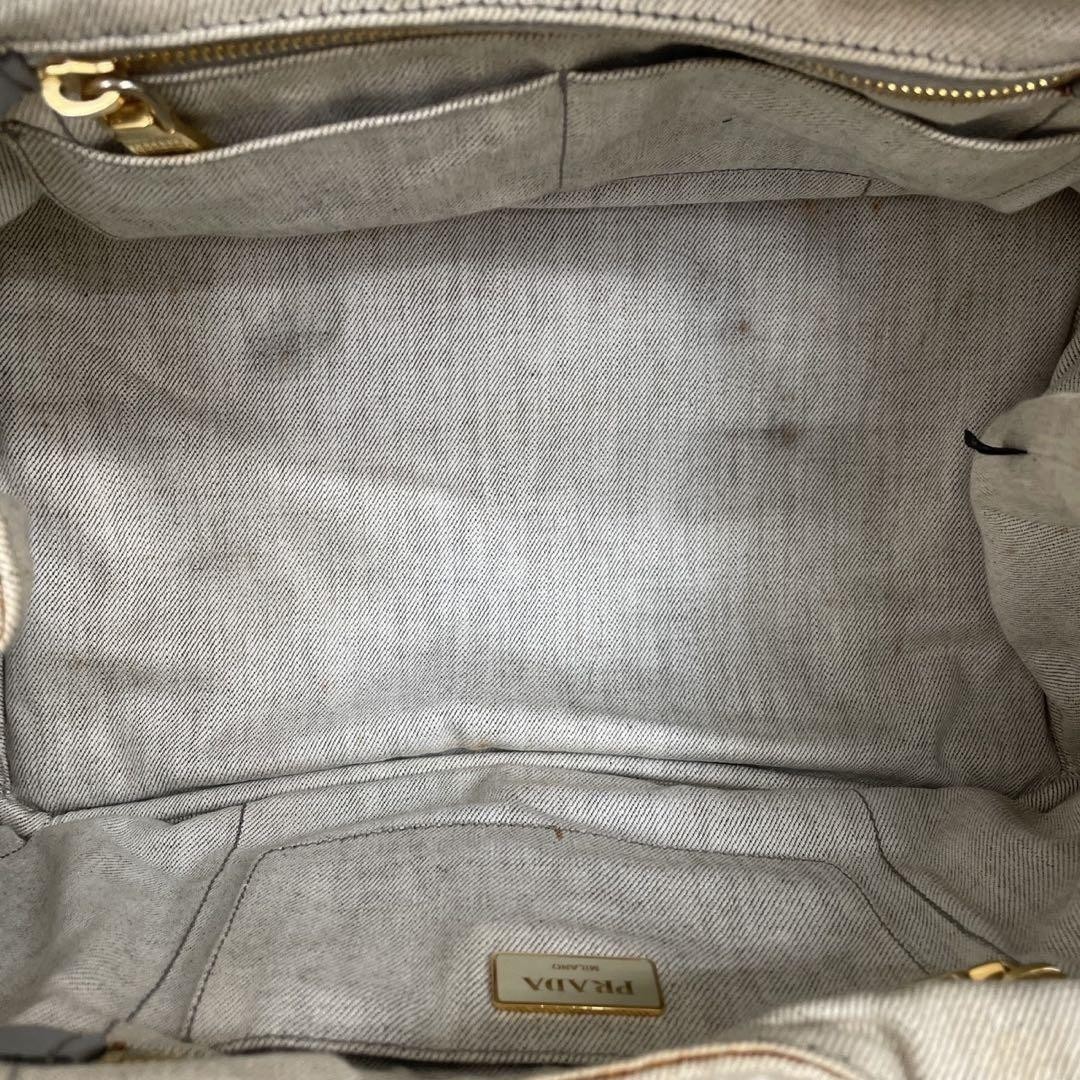 PRADA Canapa M Tote 2way White Shoulder Bag 5053 thumbnail 6