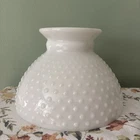 Vintage 8” Fitter 6” Tall Hobnail Milk Glass Lamp Shade Hurricane