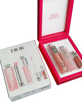 Dior Addict Gift Set Lip Balm 001 Maximizer 001 Pink  & 038 Rose Nude Mini Boxed