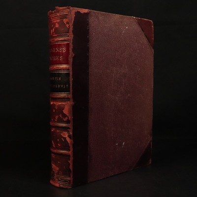 c1880 Life Adventures Of Martin Chuzzlewit Leather Charles Dickens Antique Book