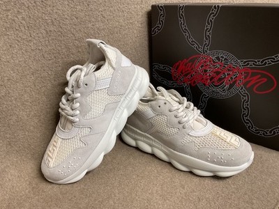 Versace Unisex Chain Reaction Sneaker Weiß UK 3 EU36 Junior UVP 470£ XG49