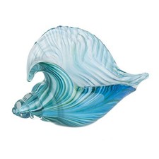 Beachcombers Teal Glass Conch Shell Home Decor,Sculptures  Figurines