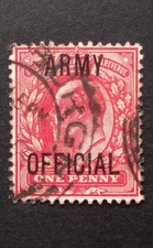 GB King Edward Vll 1d Army Official SG.O49 Used Well Centred Good Perfor. VF