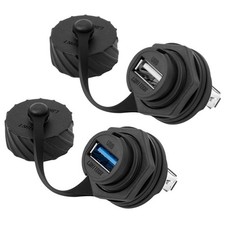 USB 2.0 3.0 Female Socket Plug Panel Mount Adapter Directly Waterproof Connector