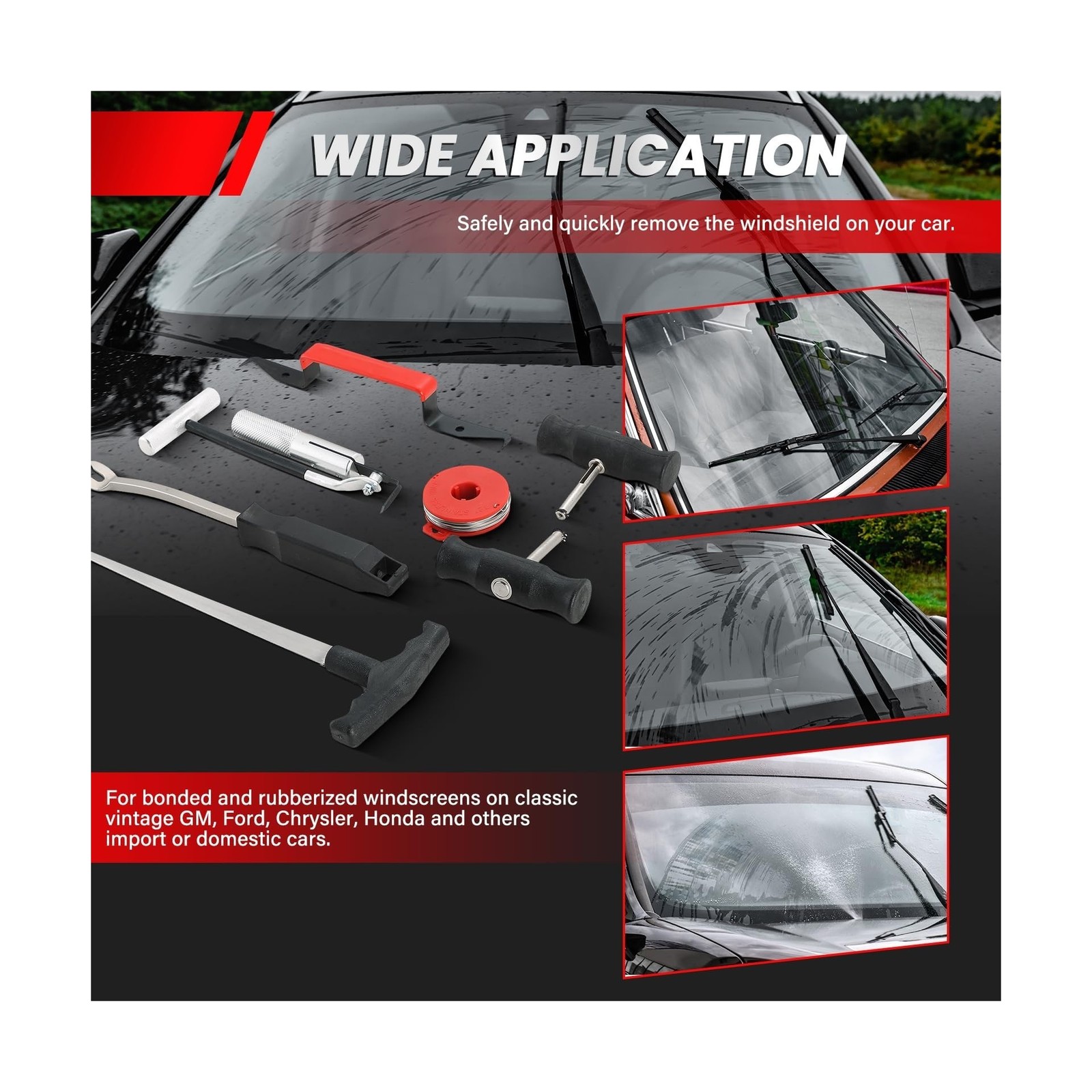 DASBET 7-Piece Windshield Removal Tool Kit for Classic Vintage Car,... Fast Ship