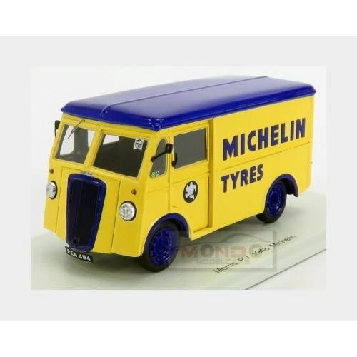 1:43 Spark Morris Pv Van Michelin 1948 Yellow Blue S6001 Modellino - Photo 2/2