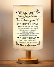 Gifts for Wife from Husband Table Lamp Romantic Anniversary Birthday Women Gifts