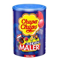 Chupa Chups Zungenmaler Lutscher-Dose, Box Mit 100 Lollis In 3 Sorten, 100X12G
