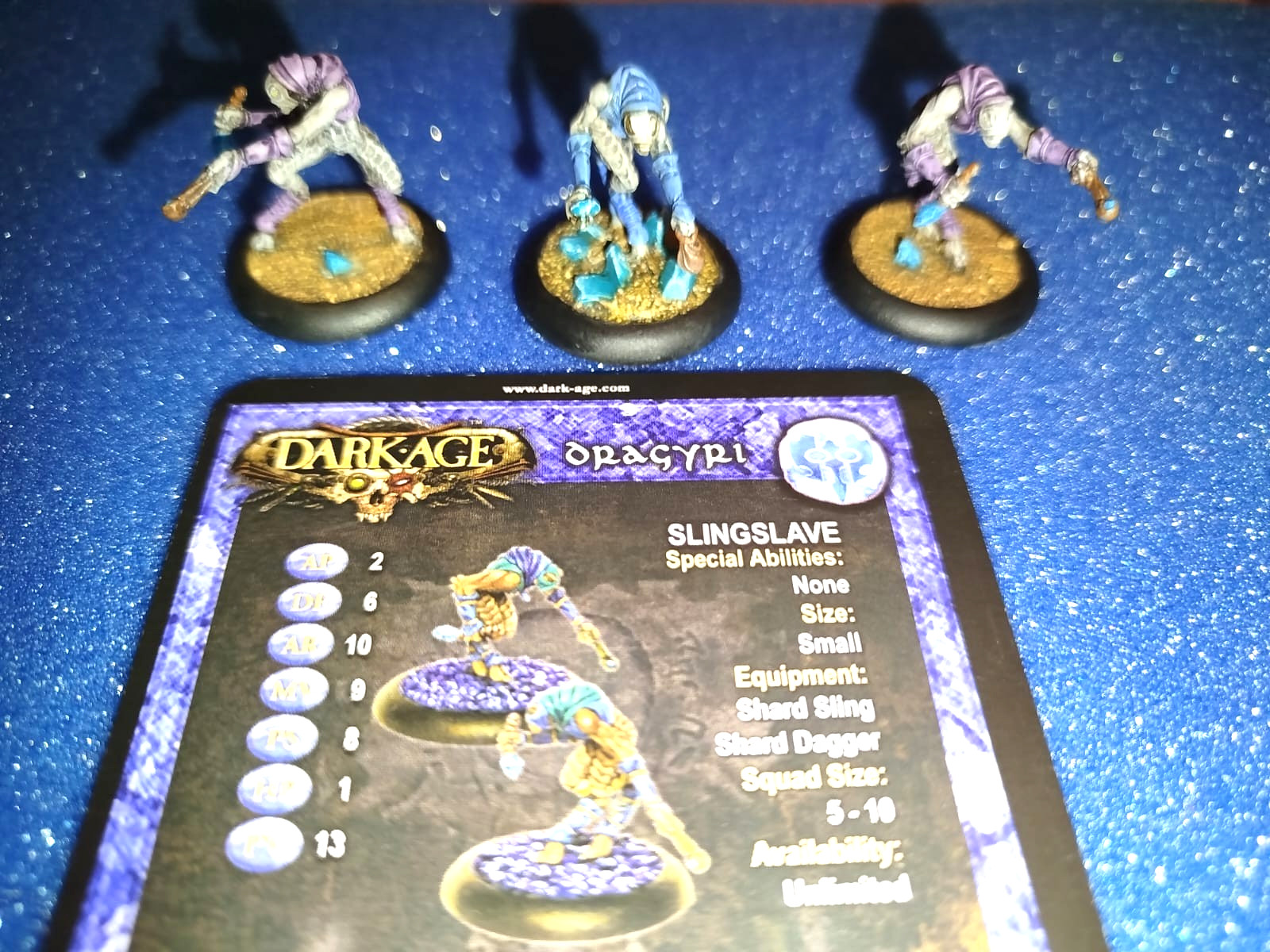 Dark Age Games  DRAGYRI CASTE AIR ICE  SLING SLAVES ( 3 models ) PRO PAINTED