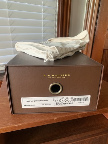 NEW w BOX| RM WILLIAMS 10 G 11 D US BLUE SUEDE COMFORT CRAFTSMAN CHELSEA BOOTS - Picture 21 of 22