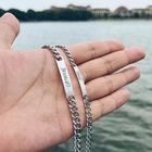 Personalized Stainless Steel Engravable Cuban Chain ID Bracelet Gift For Him/Her