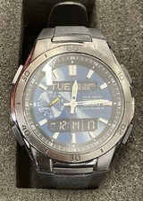 CASIO Wave Ceptor WVA-M650B-2AJF Digital Analog Radio Solar Watch Used