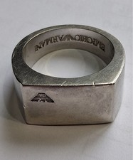 Emporio Armani 925 Silver Chunky Ring 25g Size T Vintage Men’s Ring